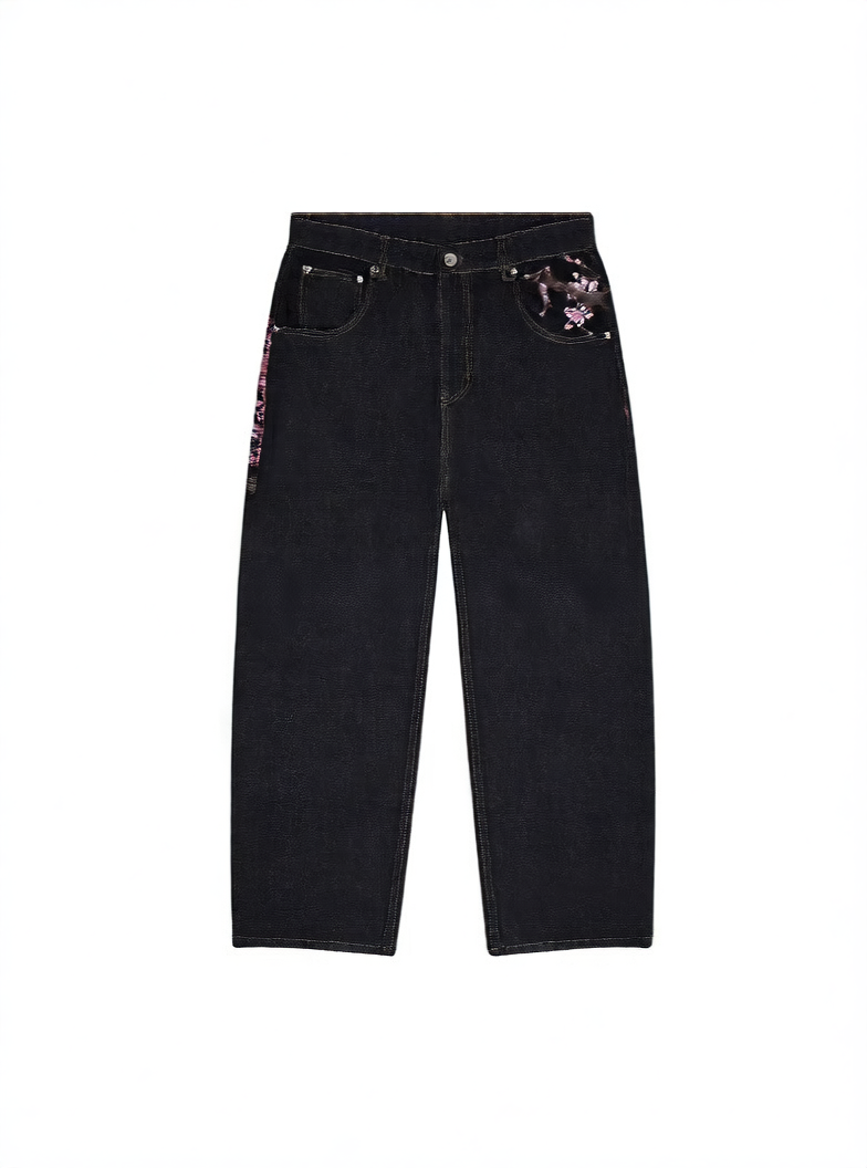 Embroidered Baggy Jeans