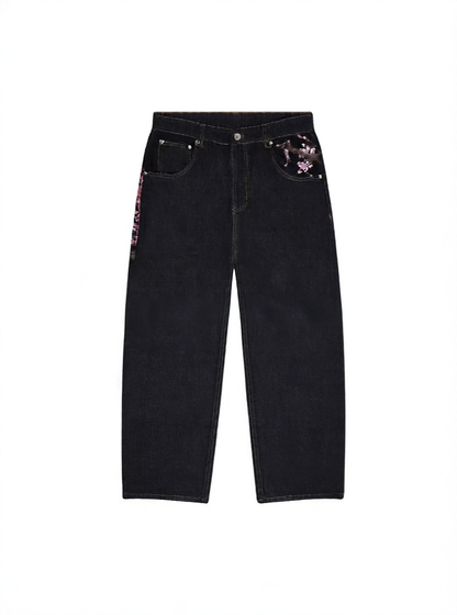 Embroidered Baggy Jeans