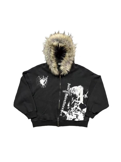 FUR Hooded Zip-Up
