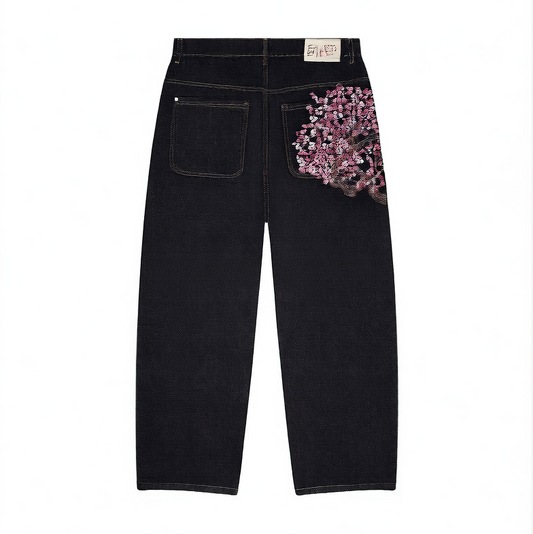 Embroidered Baggy Jeans